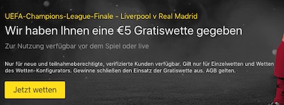 Champions League Finale FreeBet bei Bet365