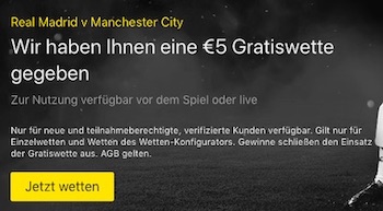 5 euro gratis real city bet365