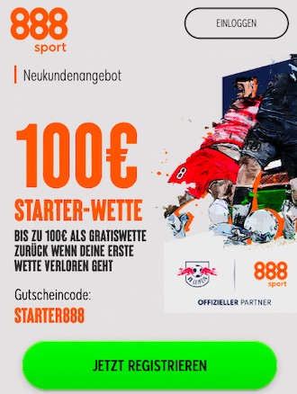 100€ Starter Wette sichern bei 888sport