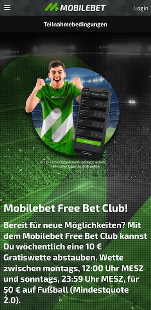 FreeBet Club bei Mobilebet