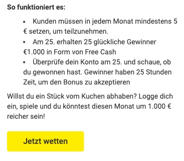 Anleitung zum 25.000€ Unibet Jackpot