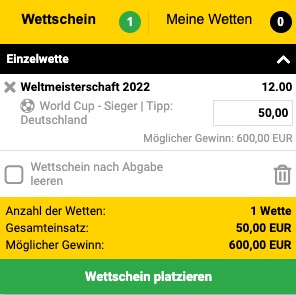 Deutschland Weltmeister Wette bei Interwetten