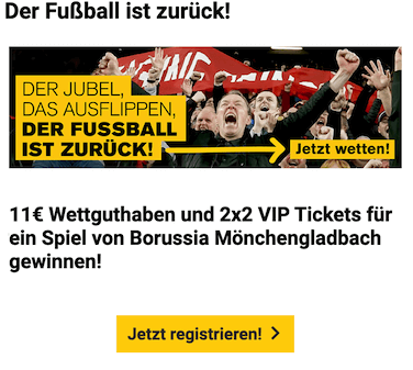 Bei interwetten gibt es 2 VIP Tickets für den Borussia Park zu gewinnen