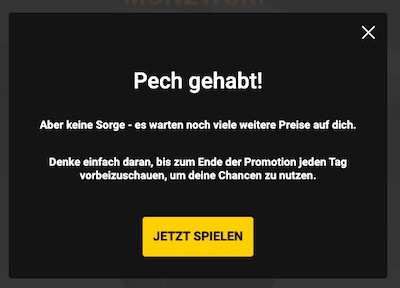 Bwin Münzwurf - Pech gehabt