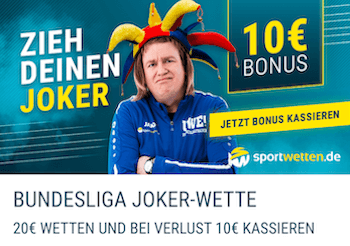 Die Bundesliga Joker-Wette von Sportwetten.de bringt euch 10 € Cashback