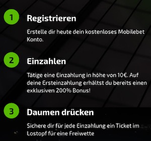 Schritt für Schritt zur MobileBet FreeBet Verlosung