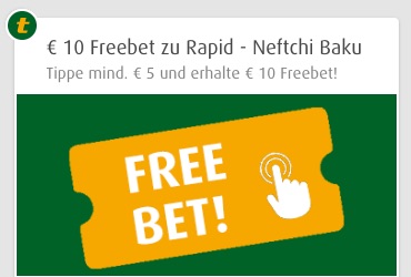 Tipp3 FreeBet Bedingungen zu Rapid vs Baku