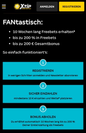 XTiP FreeBet Bonus Bedingungen