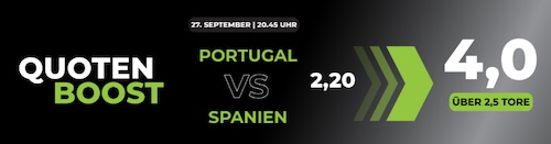 Portugal vs Spanien Quotenboost bei Happybet