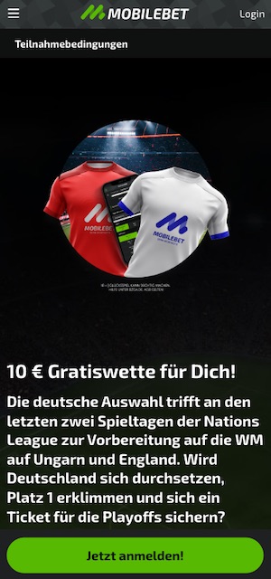 Mobilebet Deutschland Ungarn 10 Euro FreeBet