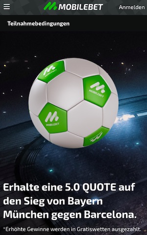 FC Bayern vs Barca Quoten Boost bei Mobilebet