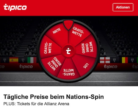 Nations Spin bei Tipico