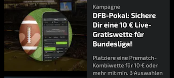 Bei Mobilebet könnt ihr euch eine 10 € Freiwette für die Bundesliga sichern.