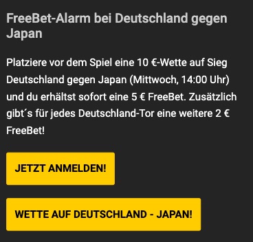 Deutschland Japan FreeBet Bedingungen bwin