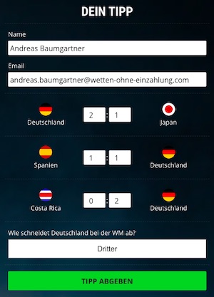 NEObet Deutschland Wette zur WM 2022