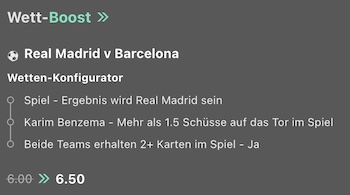 Die erhöhte Qupte zu Real vs Barca