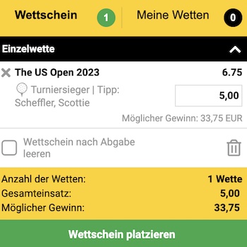 Interwetten Schein US Open