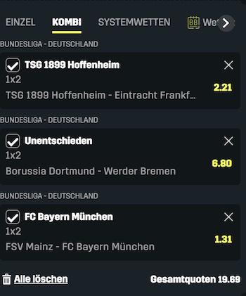 DAZN BET WEttschein